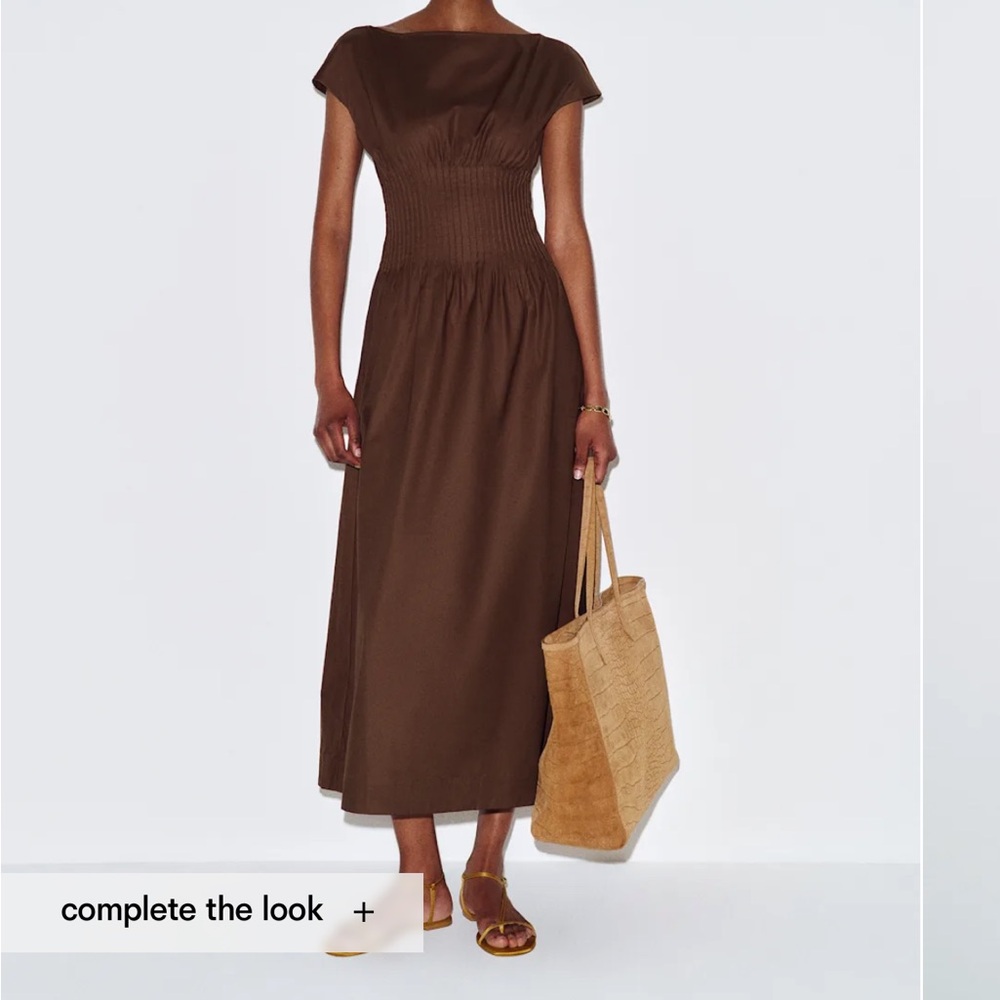 Reformation Aintana Dress Cafe Brown Midi NWT Size 4
